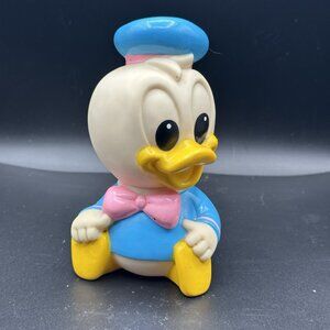 Disney Vtg Baby Donald Duck Rubber Squeak Toy Vinyl 1984 Arco